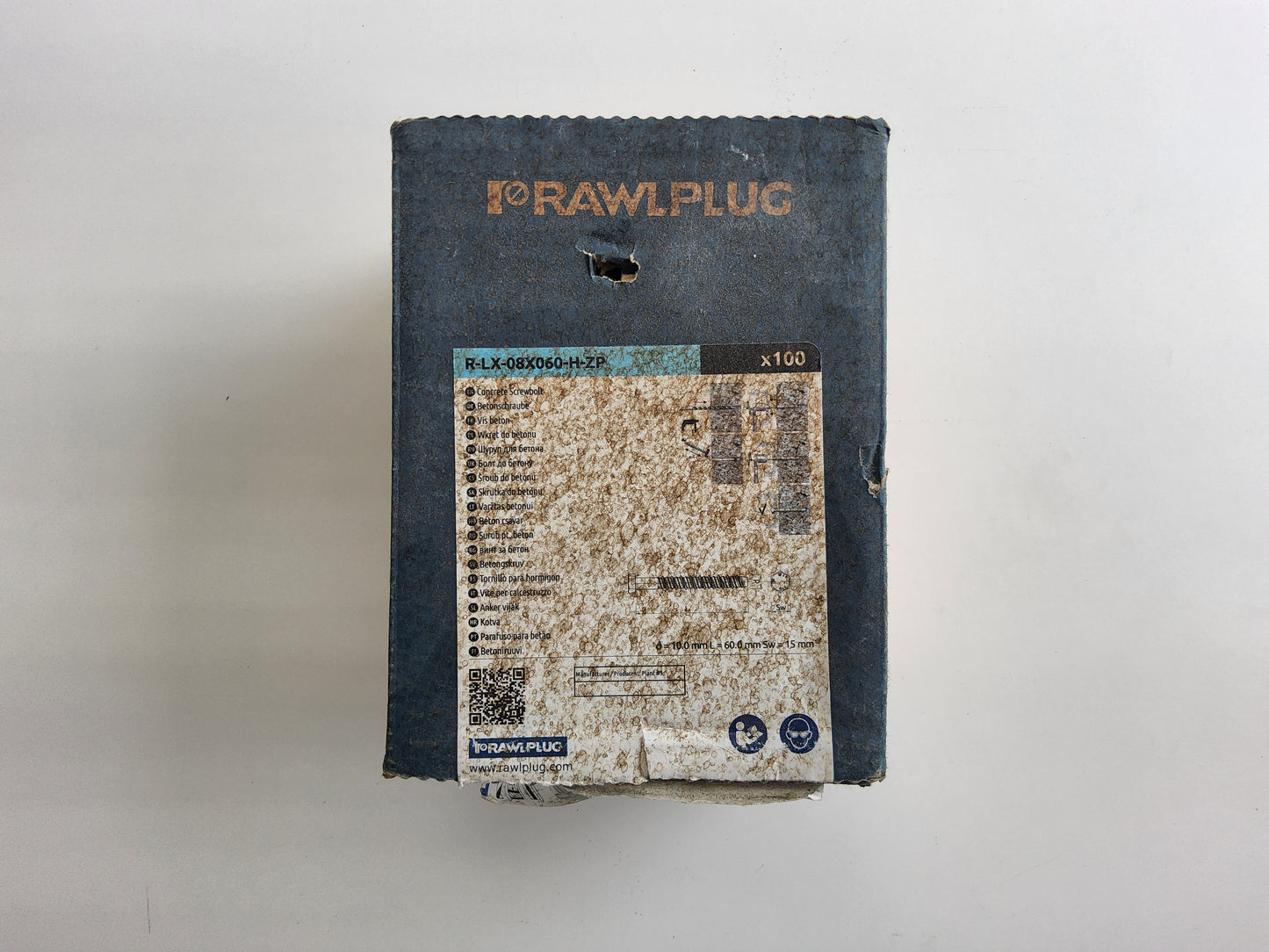 Rawlplug Zinc Plated Hex Concrete Screw Anchor 60mm (Pack of 100)