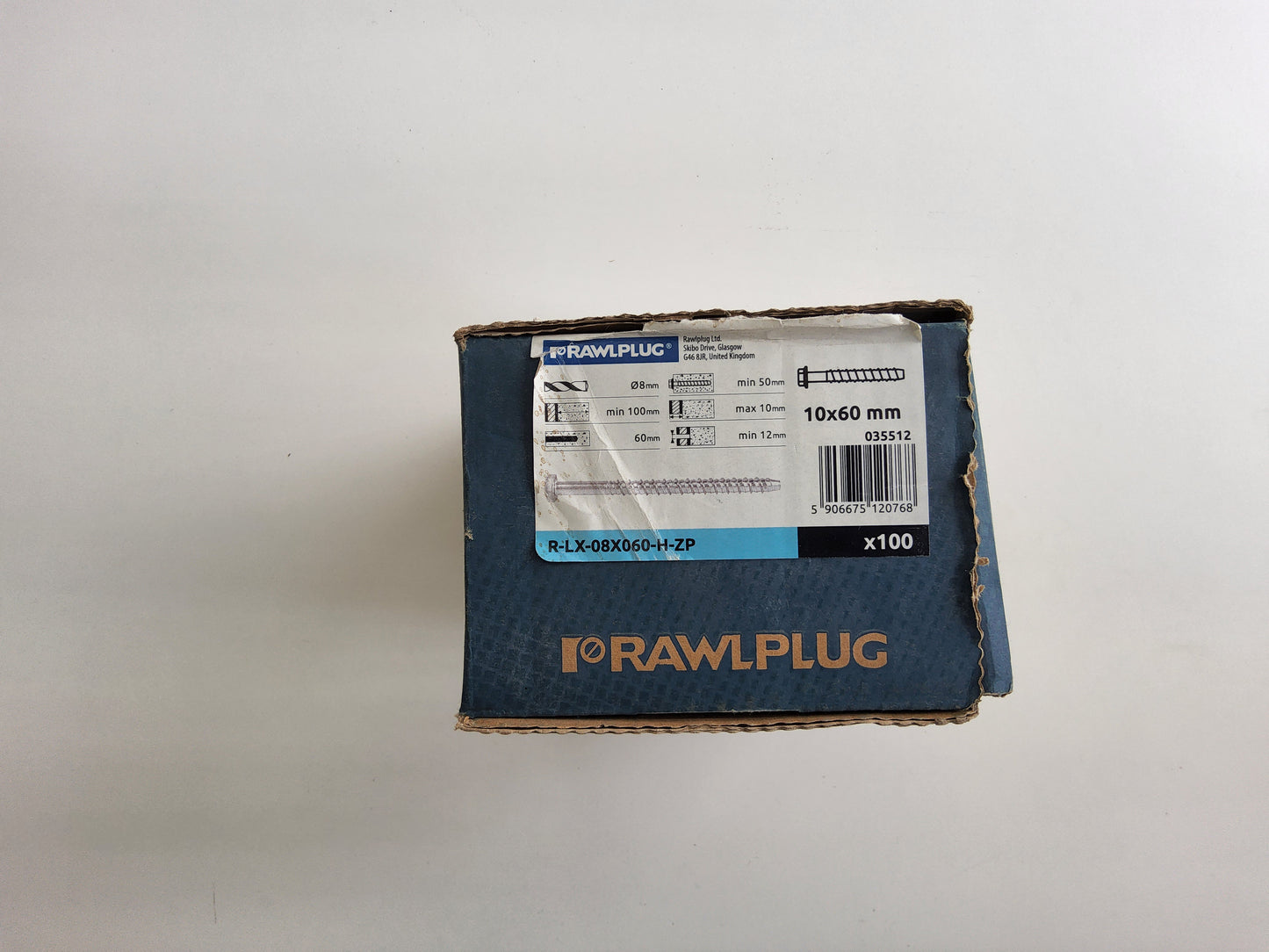 Rawlplug Zinc Plated Hex Concrete Screw Anchor 60mm (Pack of 100)